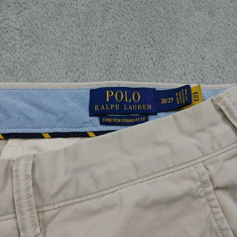 Polo Ralph Lauren Pants Mens 38x29 Beige Straight Fit Cotton Preppy Chino